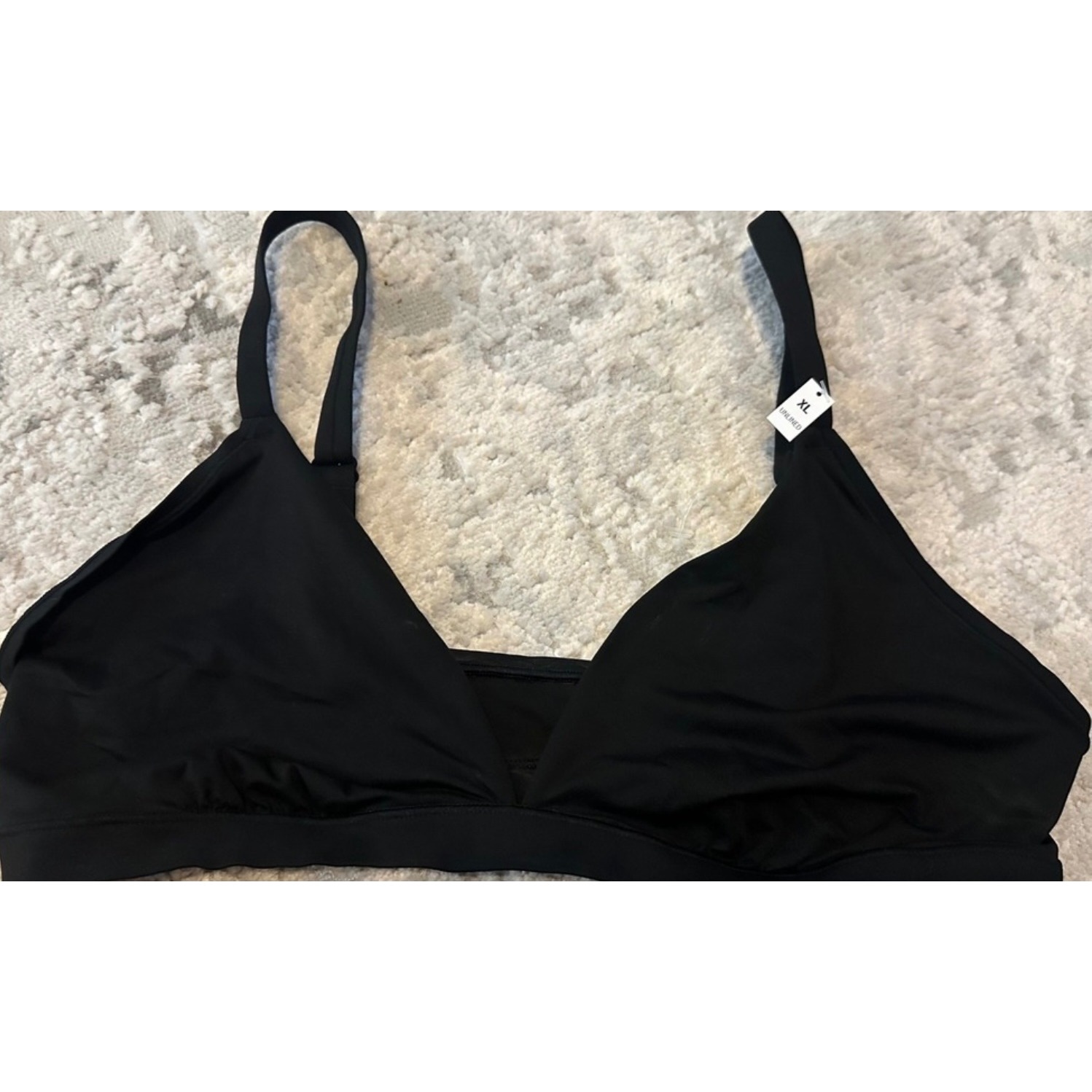 Victoria's Secret Pink Black Unlined Triangle Bra Vspink New W/Tags